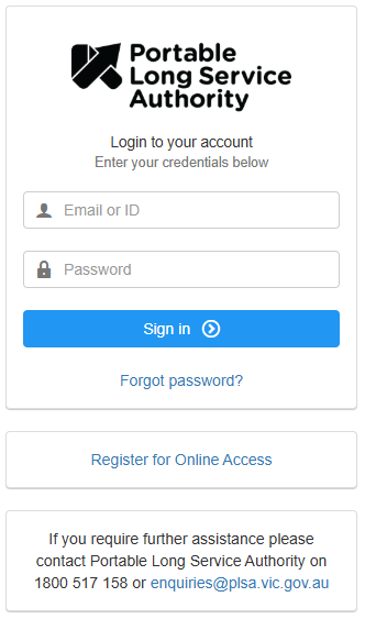 Worker portal login page
